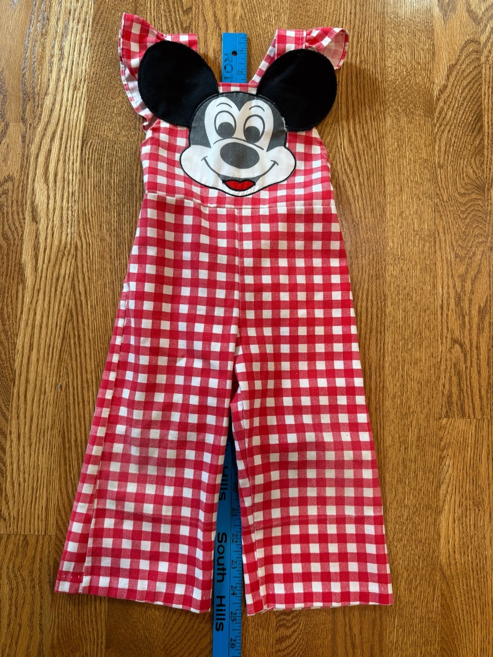 Vintage Mickey Mouse Gingham Bubble Romper 12mo